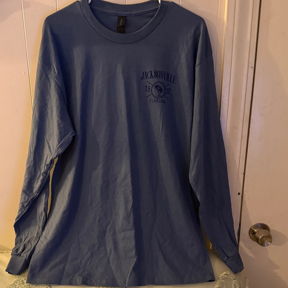 Gildan Slate Blue Jacksonville Long Sleeve Crewneck Tee